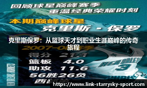 克里斯保罗：从篮球天才到职业生涯巅峰的传奇旅程